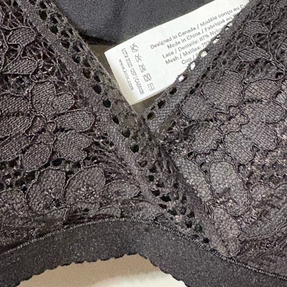 Knix Lace Deep V Bralette Black Lightly Padded - Picture 7 of 14